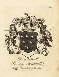 Oikeanpuoleisen Thomas Arundellin vaakuna, Wardourin lordi Arundell, Wardourin 7. Baron Arundell