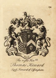 Oikeanpuoleisen Thomas Howardin, Effinghamin 2. jaarlin, Effinghamin lordi Howardin vaakuna