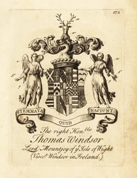 Oikeanpuoleisen Thomas Windsorin, Isle of Wightin lordi Mountjoyn vaakuna