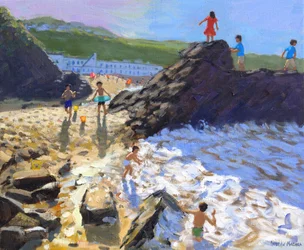 Kiipeily kallioilla, St Ives,