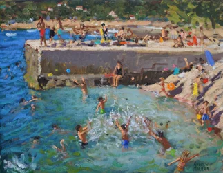 Hauskaa meressä,Rovinj,Kroatia,2016,( öljy kankaalle )
