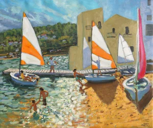 Veneiden vesillelasku, Calella de Palafrugell, Espanja,