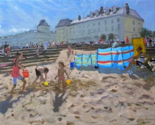 Leikkii hiekassa, Llandudno. 2010