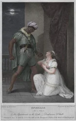 Othello. Näytös 4. Kohtaus 2. Asunto linnassa. Desdemona ja Othello, 1801.