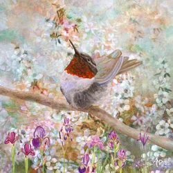 Kukassa oleva kolibri