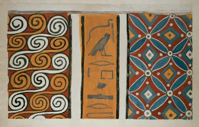 Kopio seinämaalauksesta Amenemhetin yksityishaudasta 82, Thebes I, 1, 163-167, 1900-luku