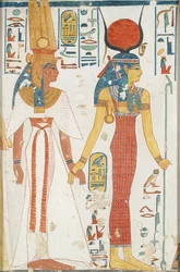 Kopio seinämaalauksesta Nefertarin kuningattaren haudasta 66, Thebes, 1900-luku