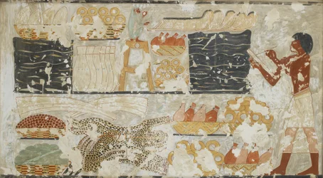 Kopio seinämaalauksesta, Rekhmiren yksityinen hauta 100, Thebes, 1900-luku