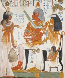 Kopio seinämaalauksesta, Nebamunin ja Ipukyn yksityinen hauta 181, Thebes, 1900-luku