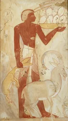 Kopio seinämaalauksesta, Horemhebin yksityinen hauta 78, Thebes, 1900-luku