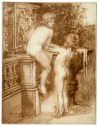 "Kaksi poikaa vesilähteellä", c1864-1930