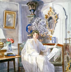 "Nuori nainen valkoisissa", 1864-1930