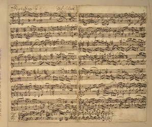 Lisää MS 35021, f.8r, F-duuri preludi, Das Wohltemperierte Clavier, kirja 2, kirjoittanut Johann Sebastian Bach
