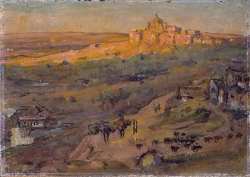Toledo Espanja, Afternoon Sun (öljy kankaalle asennettuna kerroslevylle)