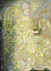Viisauden enkeli, 2009 (öljy ja lehtikulta belgialaiselle pellavalle)