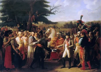 Napoleon Bonaparte vastaanottaa Wienin avaimet Schönbrunnin palatsissa 13. marraskuuta 1805