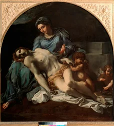 Pietà. Annibale Carraccin (Annibal Carrache) (1560-1609) maalaus. 1599-1600. Mitat: 156 x 149 cm. Napoli, Museo Nazionale di Capodimonte