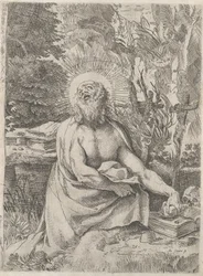 Pyhä Jerome erämaassa, n. 1591.