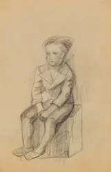 Istuva poika (recto)