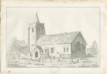 Acton Trussell Church : lyijykynäpiirros, nd [?1800-luvulla] (piirustus)