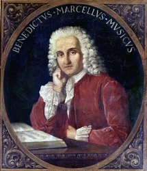 Benedetto Marcello (1686-1739) italialainen säveltäjä, anonyymi maalaus 1700-luvulta. Venetsia