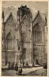 Lasikirkko Notre-Dame (Notre Dame) - Lasi (Ille-et-Vilaine) - kaiverrus kirjaimella "" PATRIE" - PACUREQUIREQUE RANSKAN KUVAUS 6 OSIAAN LUCIEN HUARD - 1800-luvun loppu