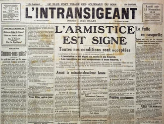 Yksityiskohta numerosta 25989: Yksi "" Intransigentista""" 11.11.1918, joka ilmoitti "" aselepo on merkki""