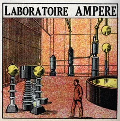 Sähköputket: Ampere laboratorio. Anonyymi kuva vuodelta 1925. Yksityinen kokoelma.