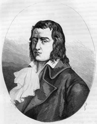 Ranskan vallankumous: Francois Babeuf dit Gracchuksen (1760-1797) muotokuva Ranskan vallankumouksellinen - Kaiverrus vuodelta 1863 Dupray de La Maherien "" Le Livre Rouge - Histoire De L