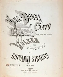 Johann Straussin Viini, naiset ja laulut -musiikkipartituurin etukappale
