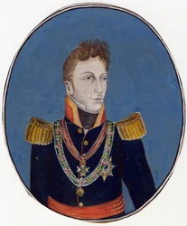 Gebhard Leberecht von Bluecher (Blucher) (1742-1819) prinssi de Wahlstatt et general prussien - Anonymous - n. 1800 - Vesiväri paperille - 17,4x14,2 - Yksityiskokoelma