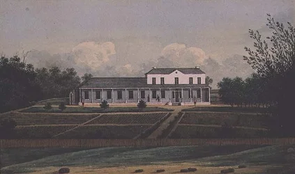 Hallitustalo, Sydney, takaa (akvarelli)