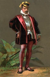 HERNANDO (Hernan) CORTES (Cortez) (1485-1547) Meksikon espanjalainen valloittaja. Kromolitografia Yksityinen kokoelma