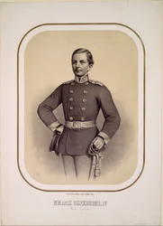 Milan I (1854-1901), Serbian kuningas - Anonymous - n. 1869 - Litografia - 47x34 - Yksityinen kokoelma