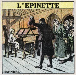 Soittimet: lyövät jousisoittimet. Nuori George Frideric Händel (George Frideric Händel