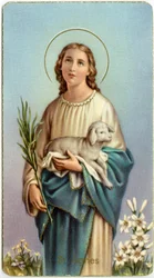 Hurskas kuva: Agnes of Rome (kromolitografia)