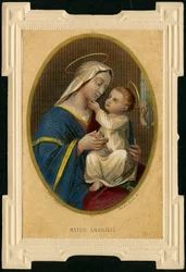 Hurskas kuva: Neitsyt Maria Jeesuksen kanssa (kaiverrus)