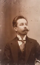 Venäläisen pianistin ja säveltäjän Aleksandr Skrjabinin (Scriabin tai Skriabine) (1871-1915) muotokuva. Anonyymi. Valokuva. Yksityiskokoelma