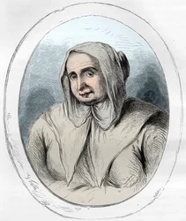 Catherine Monvoisinin (La Voisin) (1640-1680) muotokuva - Myrkkyjuttu: Catherine Deshayes, Monvoisinin vaimo, lisänimeltään La Voisin (1640-1680) - Vuoden 1863 kaiverrus Dupray de La Mahin teoksessa "Le Livre Rouge - Histoire De L