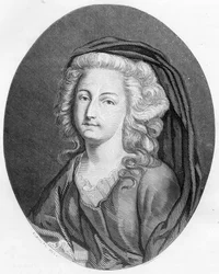 Muotokuva Elisabethin Filippiiniläisestä Marie Helenestä nimeltä Madame Elisabeth (1764-1794), Ludvig XVI:n sisar - Kaiverrus vuodelta 1863 Dupray de La Maherien teokseen "" Le Livre Rouge - Histoire De L