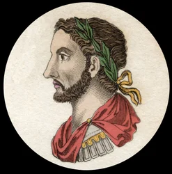 Keisari Antoninus Piuksen (86-181) muotokuva. Kaiverrus 1800-luvulta. Milanolainen