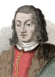 Katoliseksi kutsutun Ferdinand II:n Aragonialainen (1452-1516) muotokuva. Kaiverrus 1800-luvulta. Milanolainen
