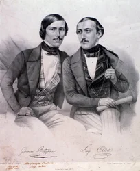 Giovanni Bottesinin (vasemmalla) ja Luigi Arditin (kaiverrus) muotokuva