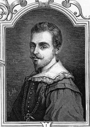 Italian taidemaalarin Giulio Cesare Procaccinin (1574-1625) muotokuva. Armengaudin kaiverrus vuodelta 1859 Euroopan - Italian gallerioissa "". Yksityinen kokoelma.