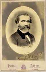Giuseppe Verdin (1813-1901), italialaisen säveltäjän muotokuva. noin 1850. Yksityinen kokoelma. Milano