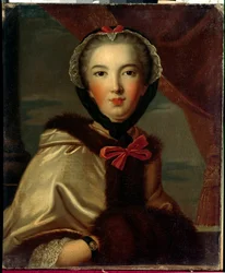 Louise Henriette de Bourbon Contin, Orleansin herttuatar Mademoiselle de Contin (1752-1759) muotokuva Anonyymi maalaus 1700-luvulta. Himmeä. 0,7x0,6 m Versailles, musee du chateau.