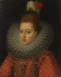Itävallan Margaretan (1584-1611) muotokuva Espanjan kuningattaresta, n. 1600 (öljy kuparille)