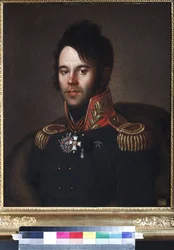 Kenraalin pormestari Pjotr Afanasjevitš Papkovin (1772-1853) muotokuva - Anonyymi. Öljy kankaalle