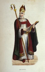 Pyhän Augustinuksen muotokuva (354 - 430) 1800-luvun kaiverrus