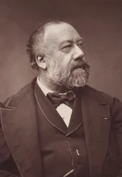 Nimettömän lauluntekijä Gustave Nadaud (1820-1893) muotokuva. Albumin valokuva. Yksityinen kokoelma